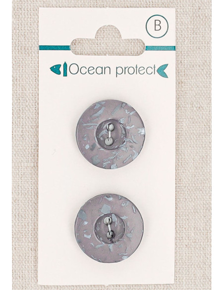 Karte mit 2 lila Knöpfen 20 mm 2 Löcher - Rand