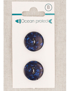 Marineblauer 2-Loch-Knopf, 18 mm - Flach