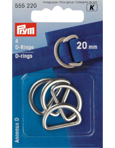Schachtel mit 4 D-Ringen - Silber 20 mm