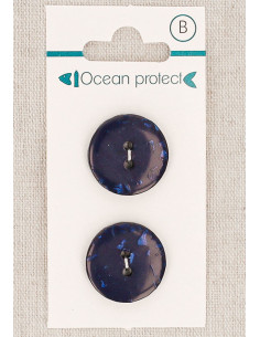 Marineblauer 2-Loch-Knopf 20 mm - Flach
