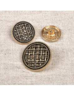 Metallknopf mit Schwanzgeflecht - Antikes Gold