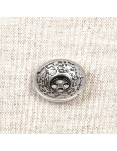 Metallknopf mit 4 Löchern - Antik Silber