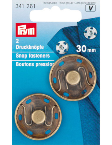 Nähdruckknöpfe 30 mm - Bronze