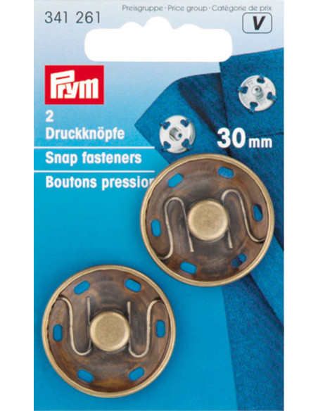 Nähdruckknöpfe 30 mm - Bronze