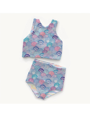 Lycra-Badeanzugstoff - Blaue Muschel