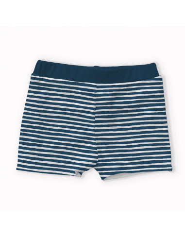 Lycra-Badeanzugstoff - Streifen in Entenblau