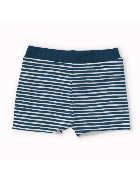 Lycra-Badeanzugstoff - Streifen in Entenblau