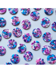 Karte mit 6 Knöpfen aus Bioresin 25 mm 4 Löcher - Lucid 2