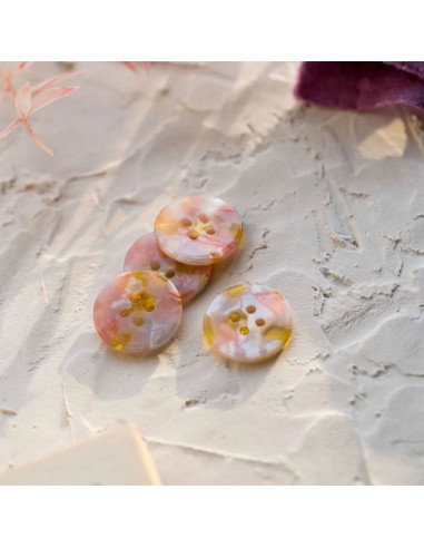 Karte mit 6 Knöpfen aus Bioresin 25 mm 4 Löcher - Fanciful