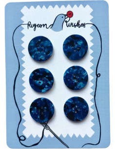 Karte mit 6 Knöpfen aus Bioresin 25 mm 4 Löcher - Nightshade