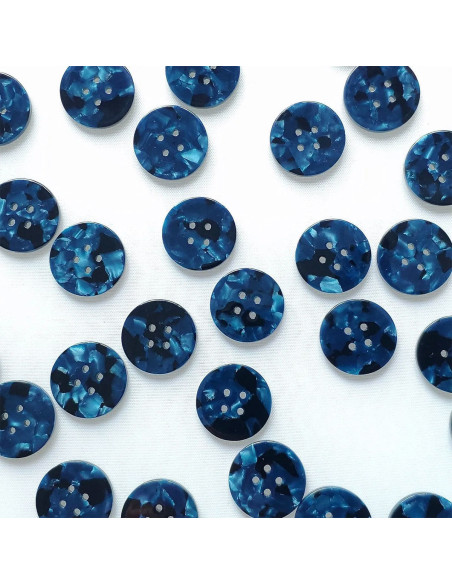 Karte mit 6 Knöpfen aus Bioresin 25 mm 4 Löcher - Nightshade