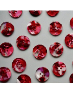 Paket mit 15 Knöpfen aus Bioharz 15 mm 4 Löcher - Cherry Bomb 2