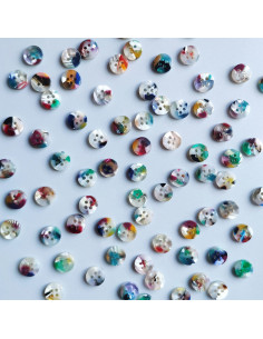 Packung mit 15 Knöpfen aus Bioharz, 10 mm, 4 Löcher - Painterly 2