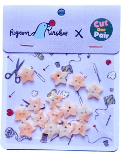 Packung mit 15 Knöpfen aus Bioharz, 17 mm, 2 Löcher - Stardust