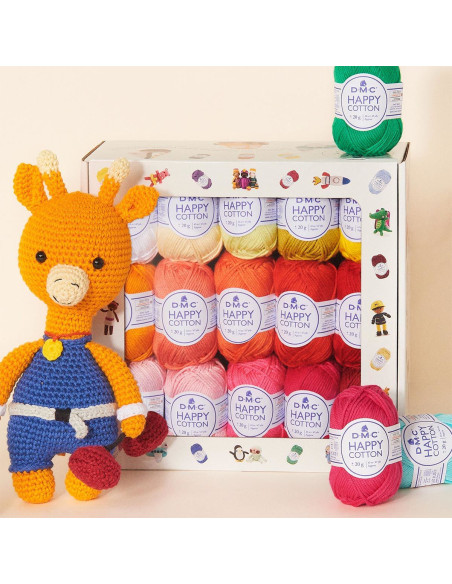 Box mit 30 Knäueln Happy Cotton DMC