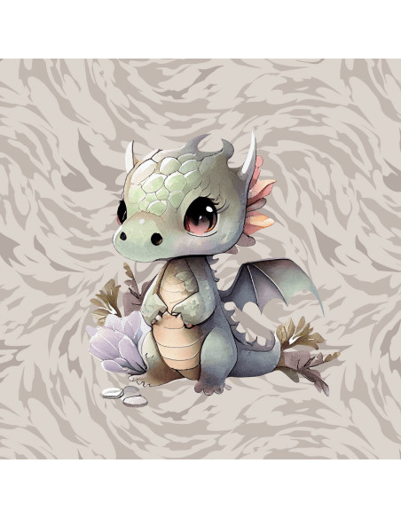 Leichter Sweatstoff-Panel 40 cm x 50 cm - Drache