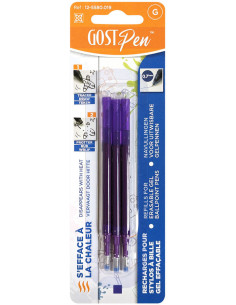Set mit 3 Nachfüllungen für thermosensitive löschbare Kugelschreiber - Violett