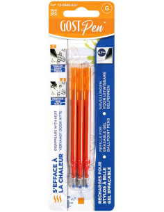 Set mit 3 Nachfüllungen für thermisch löschbare Kugelschreiber - Orange