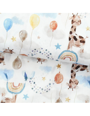 Baumwoll-Popeline-Stoff - Giraffe
