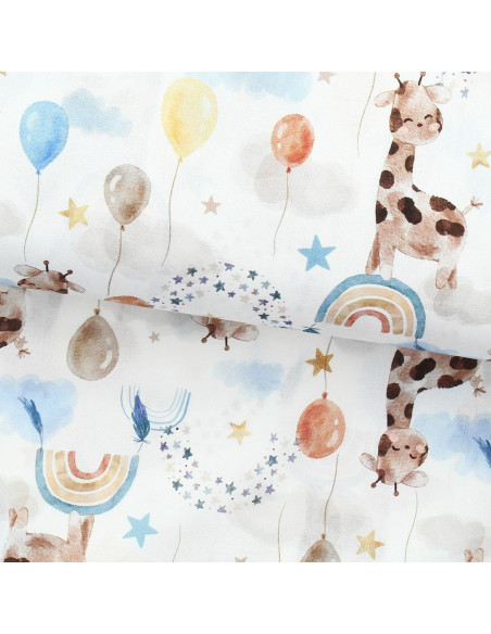 Baumwoll-Popeline-Stoff - Giraffe