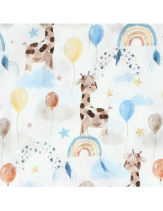 Baumwoll-Popeline-Stoff - Giraffe 2