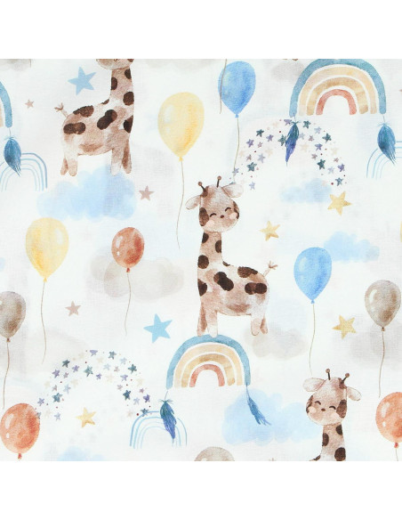 Baumwoll-Popeline-Stoff - Giraffe