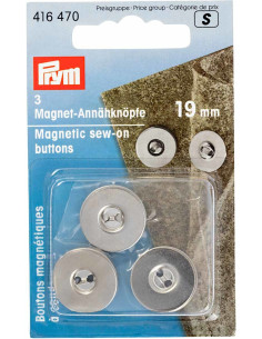 Satz von 3 magnetischen Nähknöpfen - Silber