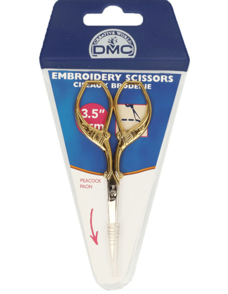 Goldene Pfauenstickschere DMC 9 cm