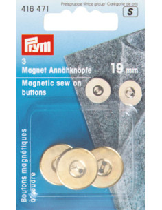 3 magnetische Nähknöpfe - Gold