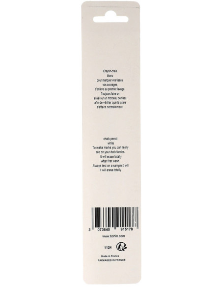 Kreidestift Zebra Bohin - Weiß