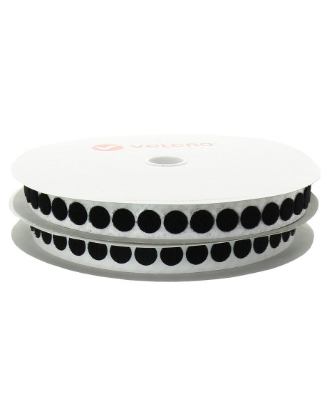 Schwarze VELCRO® Markenpunkte - Rolle von 25 m - Ø 19 mm