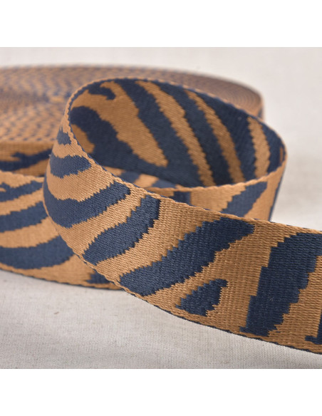 Tiergurt - Dunkelbeige und Marineblaues Zebra