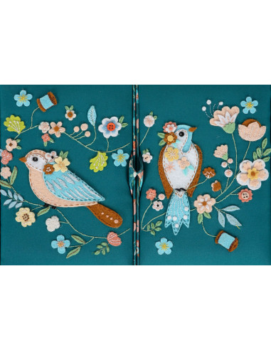 Nähkasten mit Doppeldeckel - Vögel