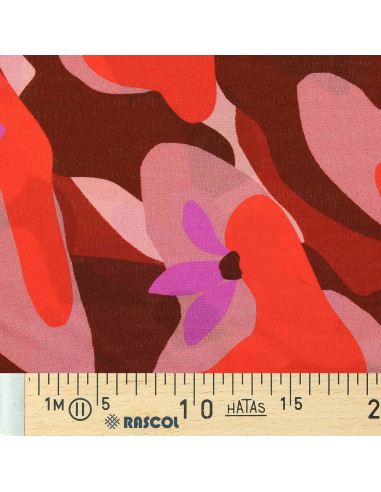 Fantasie-Viskosestoff - Aimael Rot und Violett