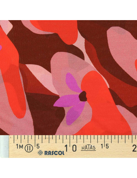 Fantasie-Viskosestoff - Aimael Rot und Violett