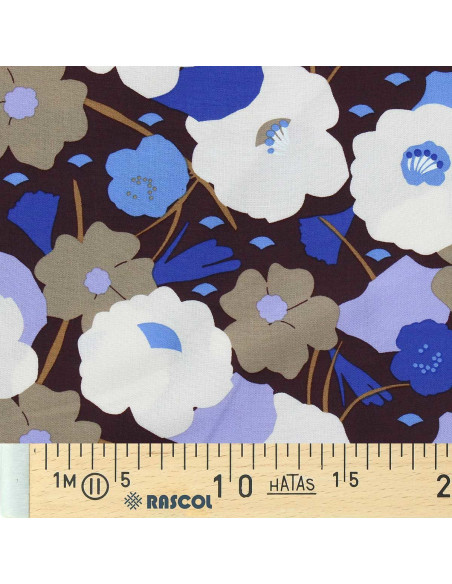 Fantasie-Viskosestoff - Georgina Kakao und Blau