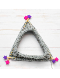 Maschenstopper für Stricknadeln - Rosa und violette Sterne 2