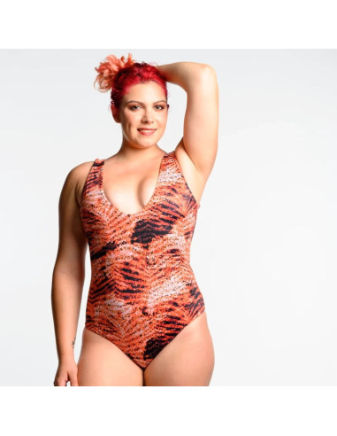 Lycra-Badeanzugstoff - Ocker Zebra