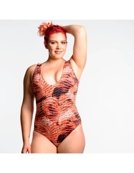 Lycra-Badeanzugstoff - Ocker Zebra
