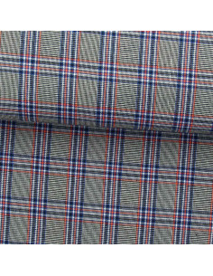 Schottisches Tartan-Gewebe im Trend - Blau, Schwarz und Orange