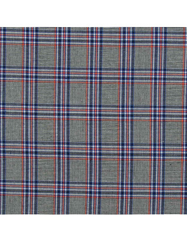 Schottisches Tartan-Gewebe im Trend - Blau, Schwarz und Orange