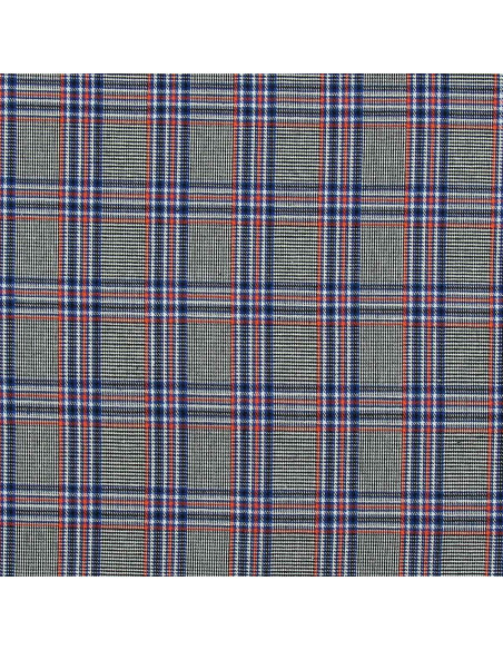 Schottisches Tartan-Gewebe im Trend - Blau, Schwarz und Orange