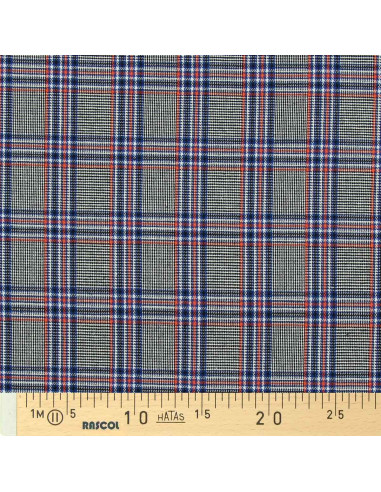 Schottisches Tartan-Gewebe im Trend - Blau, Schwarz und Orange