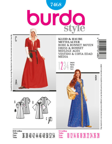 Historisches Kleider-Schnittmuster - Burda 7468