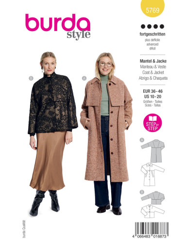 Mantel- und Jackenschnittmuster - Burda 5769
