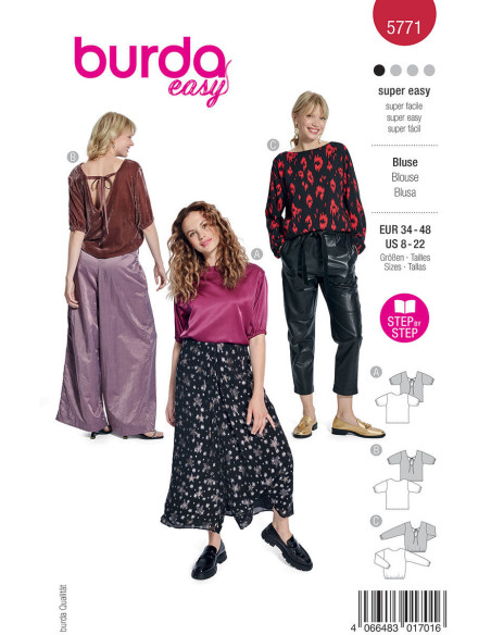 Blusenschnittmuster - Burda 5771