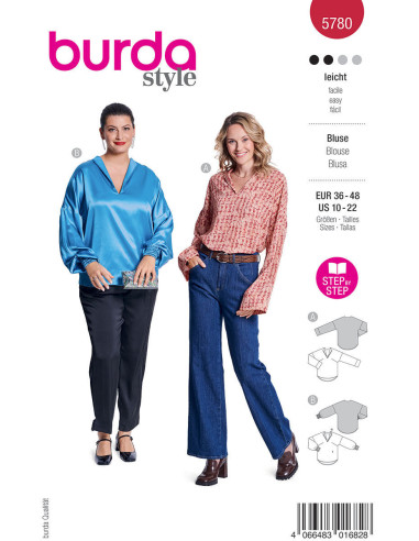 Blusenschnittmuster - Burda 5780