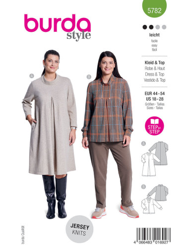 Kleid- und Pullover-Schnittmuster - Burda 5782