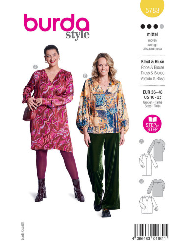 Kleid- und Blusenmuster - Burda 5783