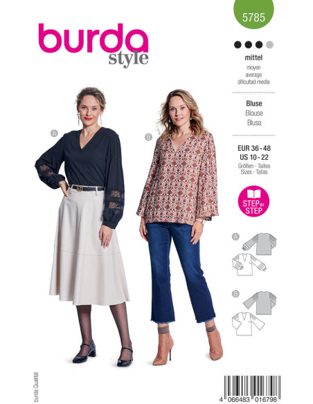 Blusenschnittmuster - Burda 5785